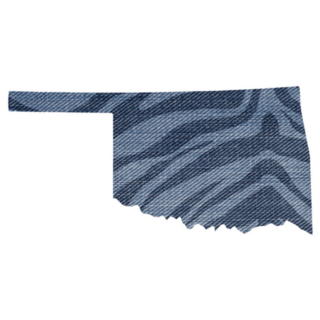 Tiger Skin Print State Oklahoma Sticker
