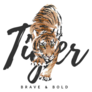Tiger Slogan Sticker