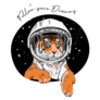 Tiger Space Sticker