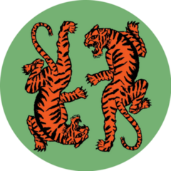 Tiger Tattoo On Green Sticker