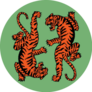 Tiger Tattoo On Green Sticker