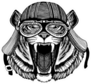 Tiger Wild Biker Animal Wearing Motorcycle Helmet Sticker