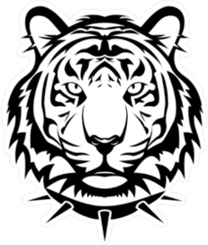 Tiger with Spike Leash Sticker