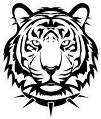 Tiger with Spike Leash Sticker