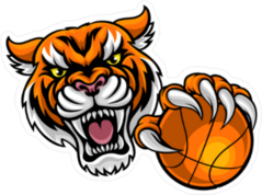 Tigers Basketball Sports Mascot Sticker