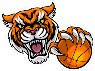 Tigers Basketball Sports Mascot Sticker