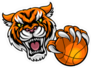 Tigers Basketball Sports Mascot Sticker