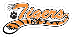 Tigers Logo Type Mascot Sticker