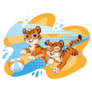Tigers Playing Water Polo Sticker