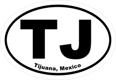 Tijuana Mexico Tj Oval Sticker