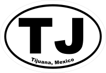 Tijuana Mexico Tj Oval Sticker