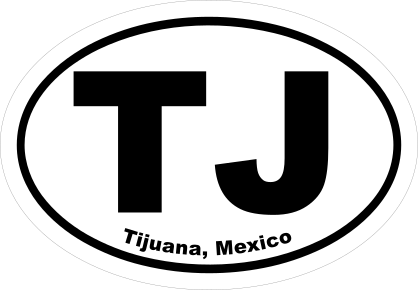 Tijuana Mexico Tj Oval Sticker