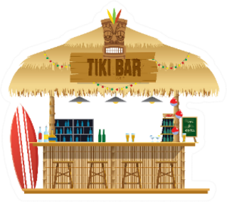 Tiki Bar At The Beach Sticker