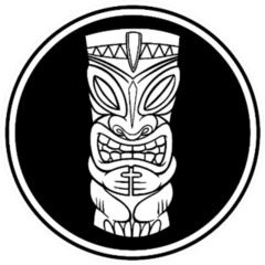 Tiki Ghost Symbol In Circle Sticker