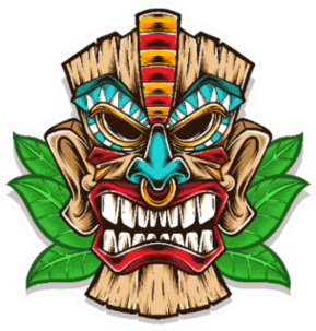 Tiki Mask With Big Ears Illustration Sticker