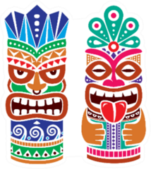 Tiki Pole Totem Set Sticker