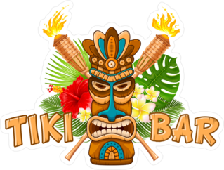 Tiki Tribal Bar Beach Sticker
