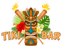 Tiki Tribal Bar Beach Sticker