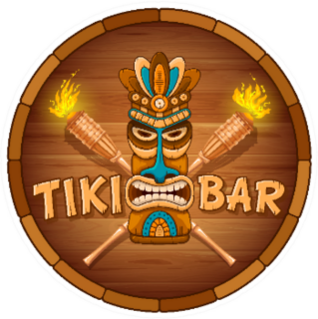 Tiki Tribal Wooden Mask Tiki Bar Sticker