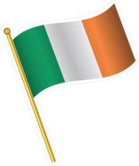 Tilted Flag Of Ireland Sticker