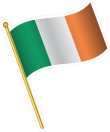 Tilted Flag Of Ireland Sticker