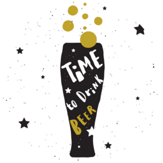 Time To Drink Beer Lettering Poster Sticker