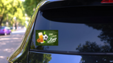 Time to Drink Beer Soccer Sticker on a Rear Car Window (New) example