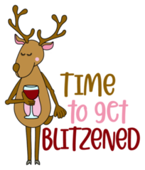 Time To Get Blitzened - With Reindeer Sticker