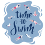 Time To Swim Seagull Sticker