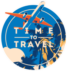 Time To Travel Airplane Vacation Sticker