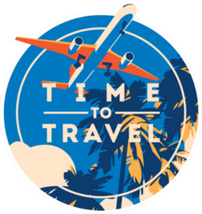 Time To Travel Airplane Vacation Sticker