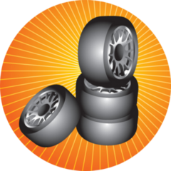 Tires On Starburst Sticker