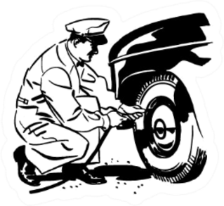 Tires Under Pressure - Retro Mechanic Sticker