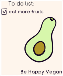 To Do Eat More Fruits Happy Vegan Avocado Sticker