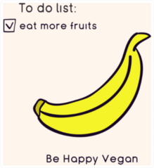 To Do Eat More Fruits Happy Vegan Banana Sticker