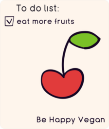 To Do Eat More Fruits Happy Vegan Cherry Sticker