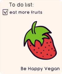 To Do Eat More Fruits Happy Vegan Strawberry Sticker
