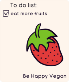 To Do Eat More Fruits Happy Vegan Strawberry Sticker
