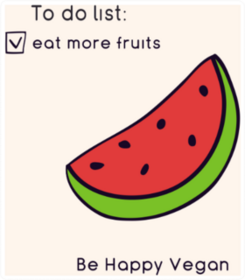 To Do Eat More Fruits Happy Vegan Watermelon Sticker