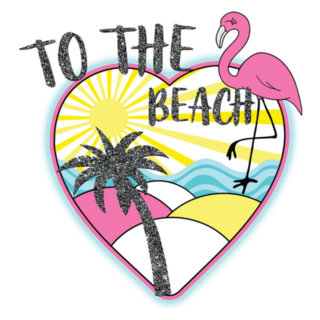 To The Beach Heart California Sticker