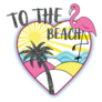 To The Beach Heart California Sticker