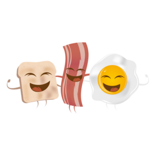 Toast Bacon And Fried Egg Happy Breakfast Sticker