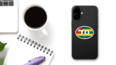 Togo To Flag Oval Sticker on a Phone (New) example