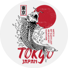 Tokyo, Japan Koi Fish Jumping Sticker