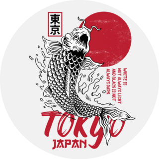 Tokyo, Japan Koi Fish Jumping Sticker
