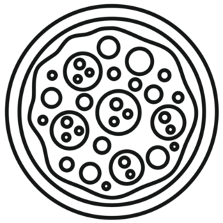 Tomato Mozzarella Pizza Icon Sticker