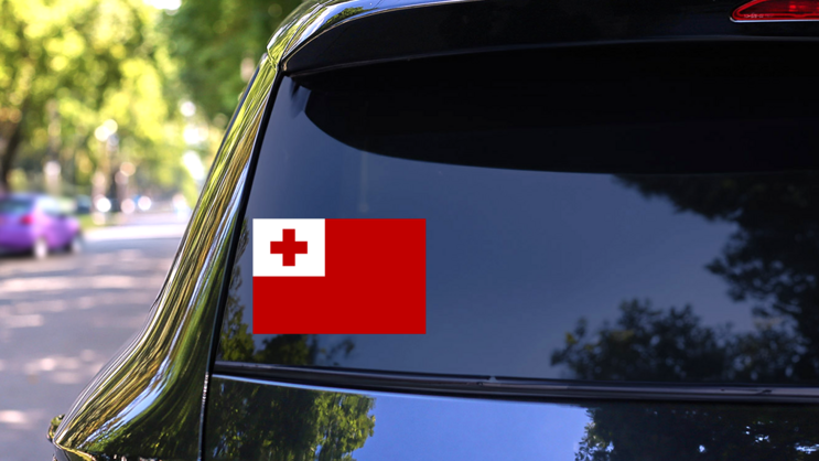 Tonga Country Flag Sticker on a Rear Car Window (New) example