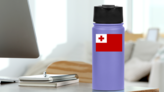 Tonga Country Flag Sticker on a Water Bottle (New) example