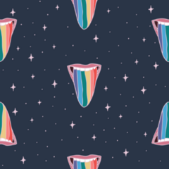 Tongue In Psychedelic Style Sticker