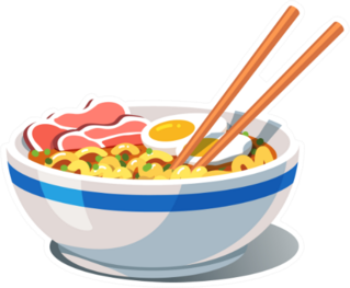 Tonkotsu Ramen Soup Bowl With Noodles Sticker